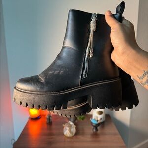 Black Ankle Boots with Zipper